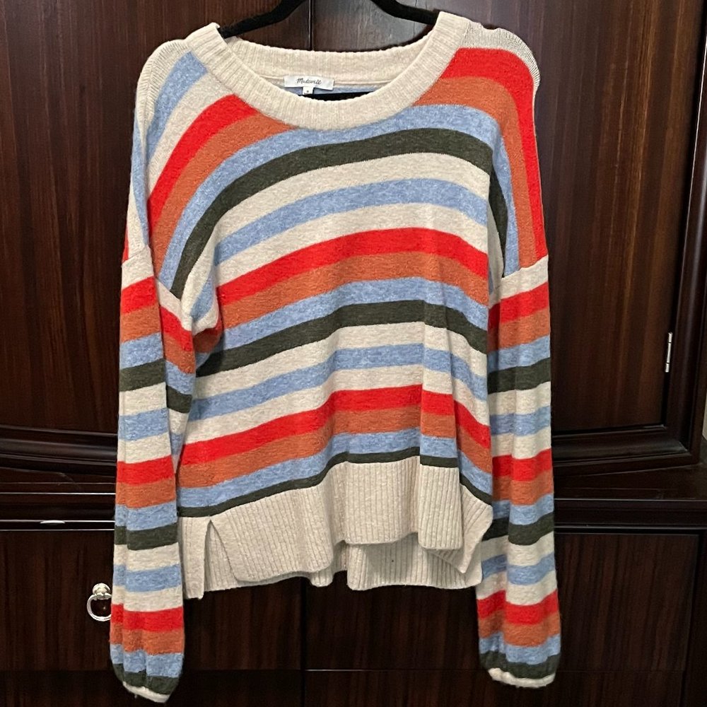 Madewell Payton Coziest Yarn Striped Pullover Size M NWOT - Picture 3 of 4